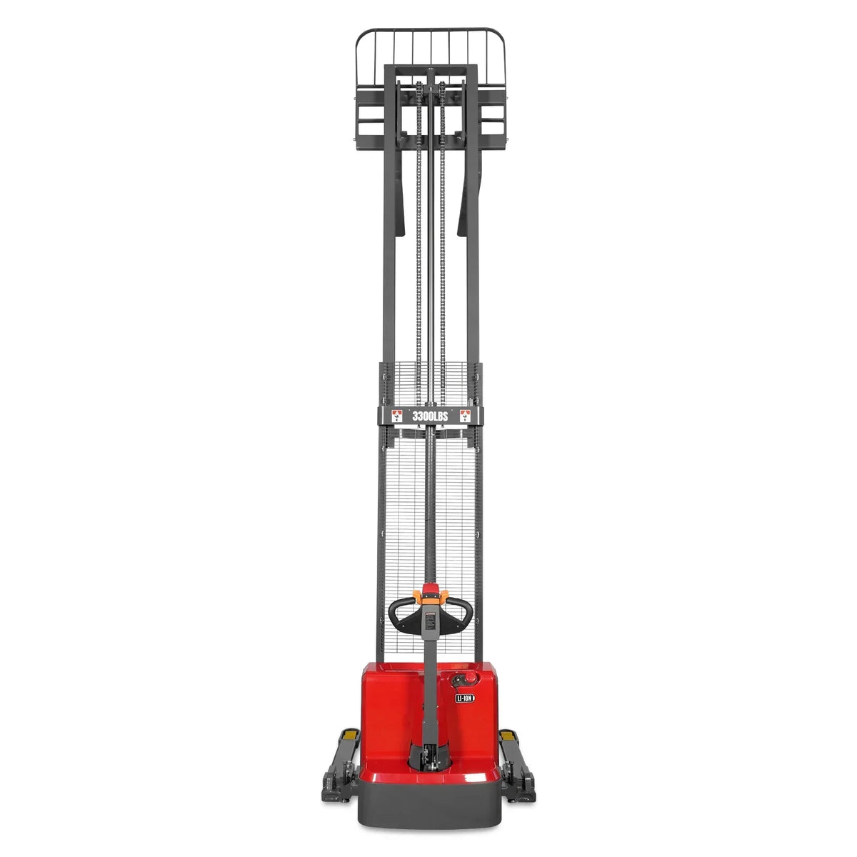 3300lbs Lithium-ion Electric Straddle Stacker,  138" Lift,  Adjustable Legs & Forks,  F33-138S