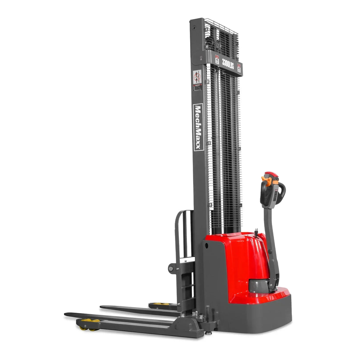 3300lbs Lithium-ion Electric Straddle Stacker,  138" Lift,  Adjustable Legs & Forks,  F33-138S