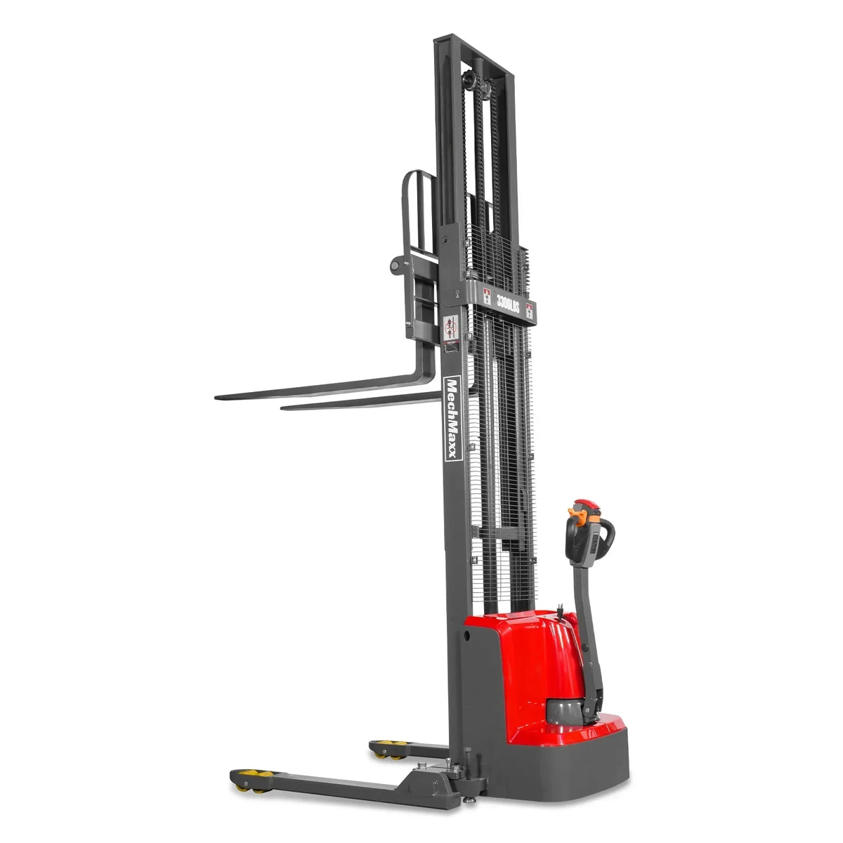 3300lbs Lithium-ion Electric Straddle Stacker,  138" Lift,  Adjustable Legs & Forks,  F33-138S