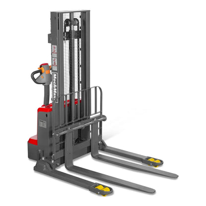 3300lbs Lithium-ion Electric Straddle Stacker,  98" Lift,  Adjustable Legs & Forks,  F33-98S