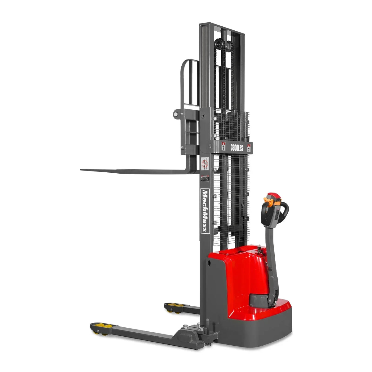 3300lbs Lithium-ion Electric Straddle Stacker,  98" Lift,  Adjustable Legs & Forks,  F33-98S