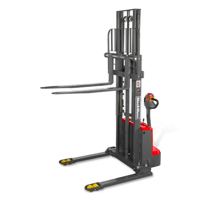 3300lbs Lithium-ion Electric Straddle Stacker,  98" Lift,  Adjustable Legs & Forks,  F33-98S