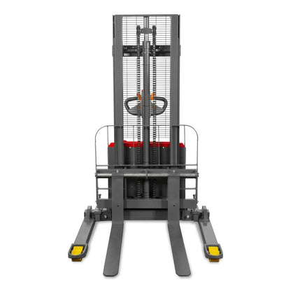 3300lbs Electric Straddle Stacker,  98" Lift,  Adjustable Legs & Forks,  F33-98SLA
