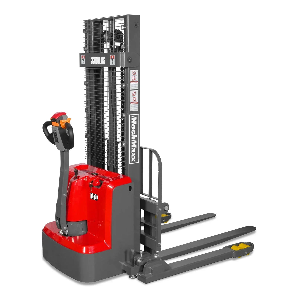 3300lbs Lithium-ion Electric Straddle Stacker,  98" Lift,  Adjustable Legs & Forks,  F33-98S