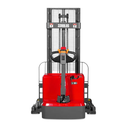 3300lbs Lithium-ion Electric Straddle Stacker,  98" Lift,  Adjustable Legs & Forks,  F33-98S