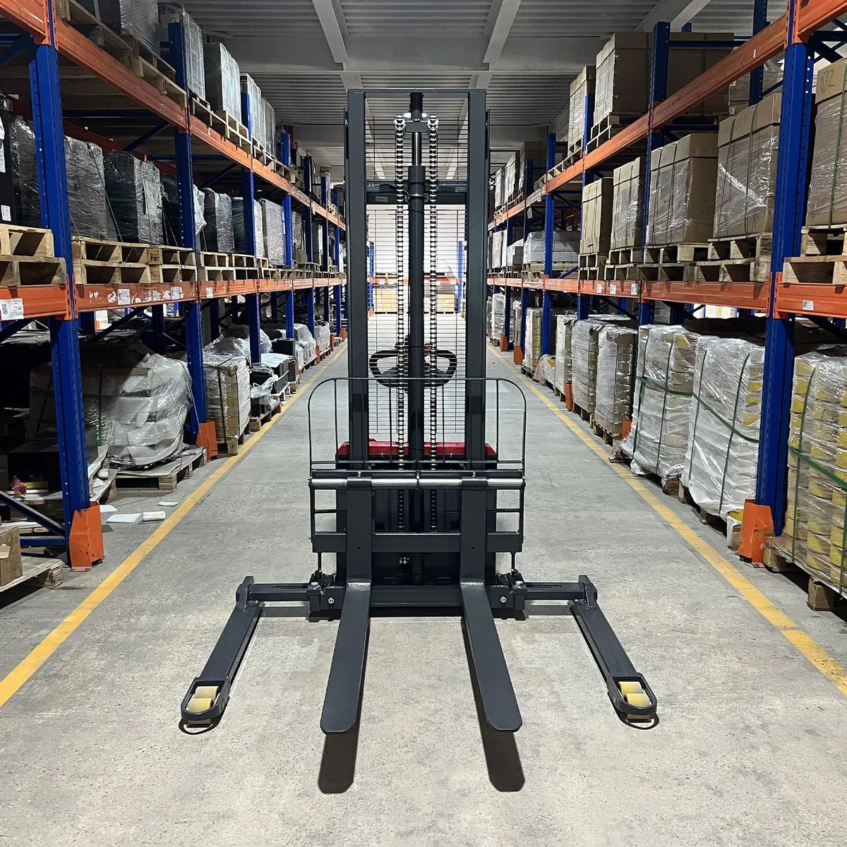 3300lbs Lithium-ion Electric Straddle Stacker,  118" Lift,  Adjustable Legs & Forks,  F33-118S
