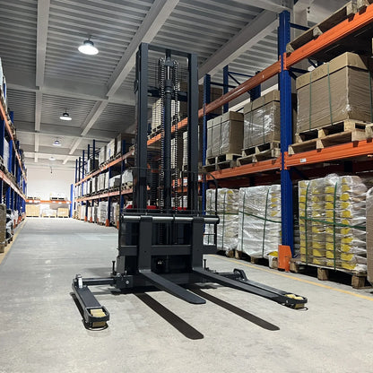 3300lbs Electric Straddle Stacker,  118" Lift,  Adjustable Legs & Forks,  F33-118SLA