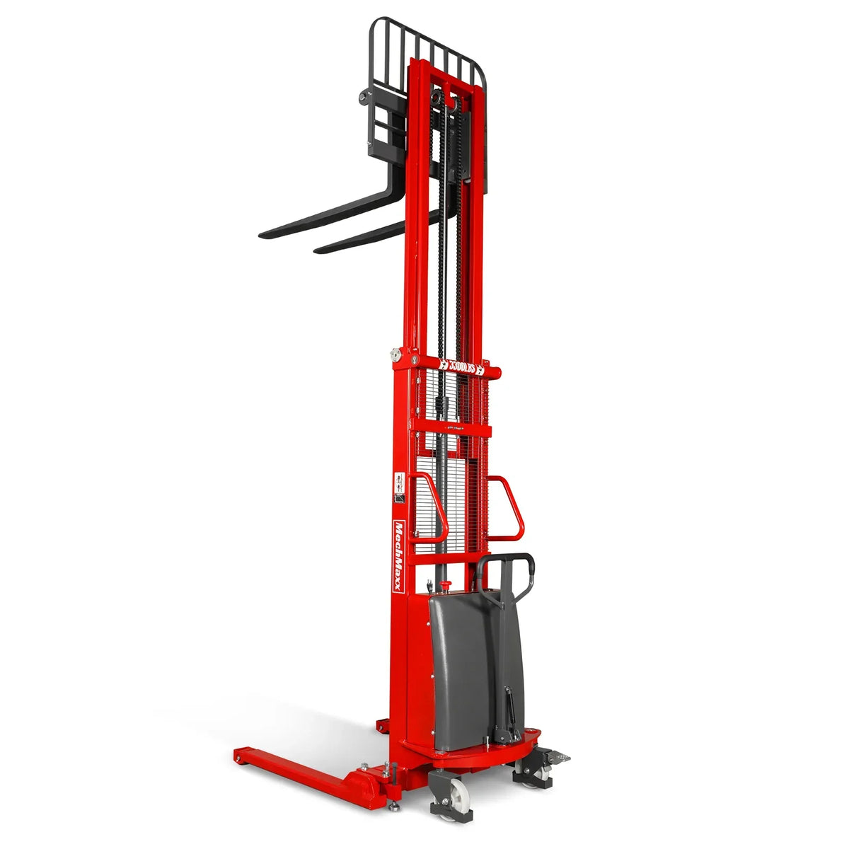 3300lbs Semi-Electric Straddle Stacker,  118" Lift,  Adjustable Legs & Forks,  S33-118S
