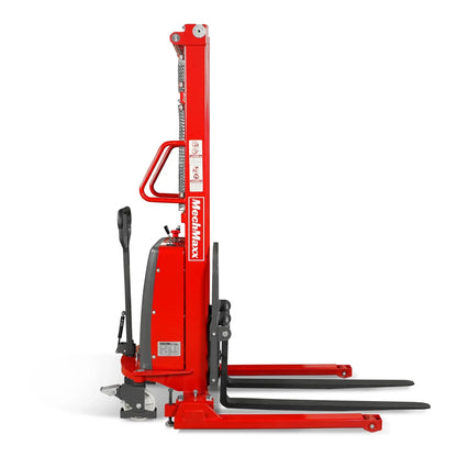 3300lbs Semi-Electric Straddle Stacker,  118" Lift,  Adjustable Legs & Forks,  S33-118S