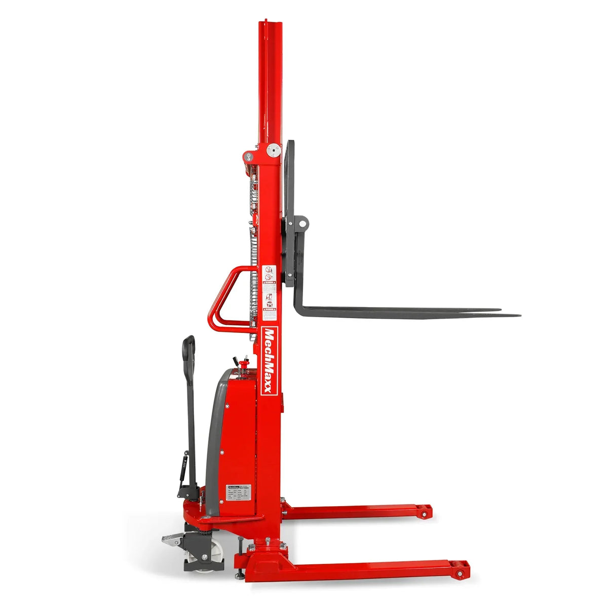 3300lbs Semi-Electric Straddle Stacker,  118" Lift,  Adjustable Legs & Forks,  S33-118S