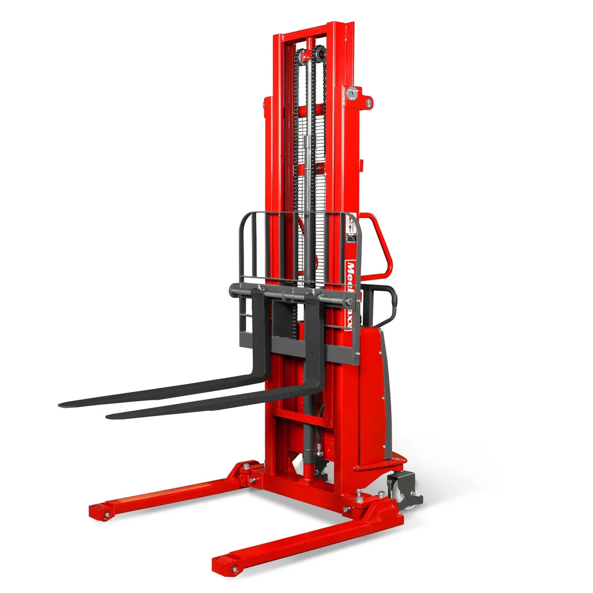 3300lbs Semi-Electric Straddle Stacker,  118" Lift,  Adjustable Legs & Forks,  S33-118S