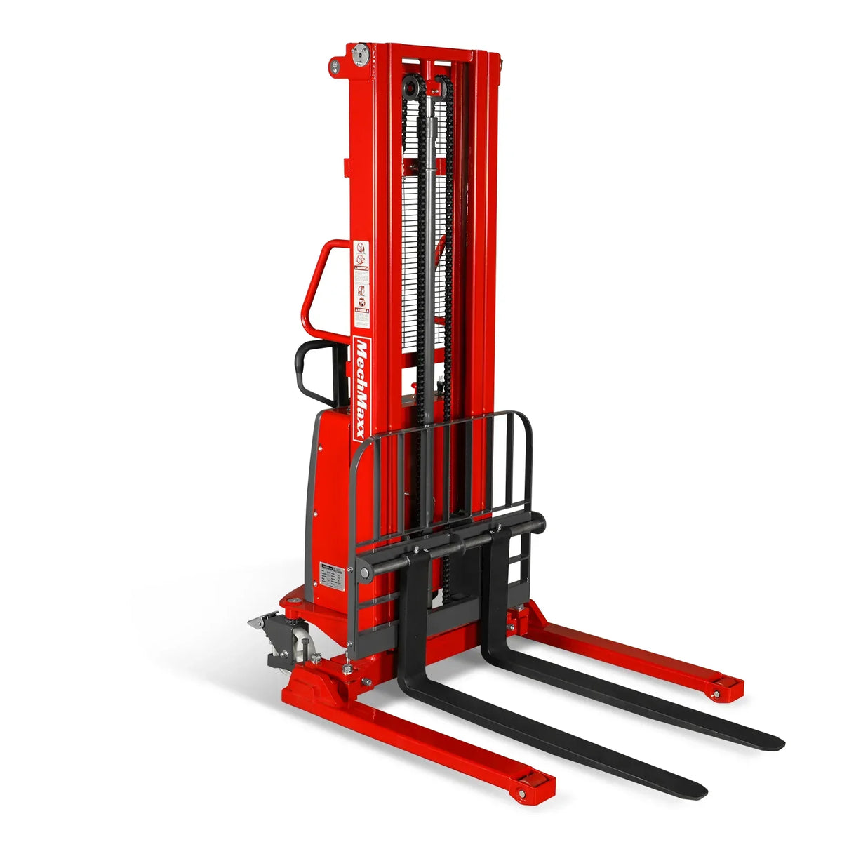 3300lbs Semi-Electric Straddle Stacker,  118" Lift,  Adjustable Legs & Forks,  S33-118S