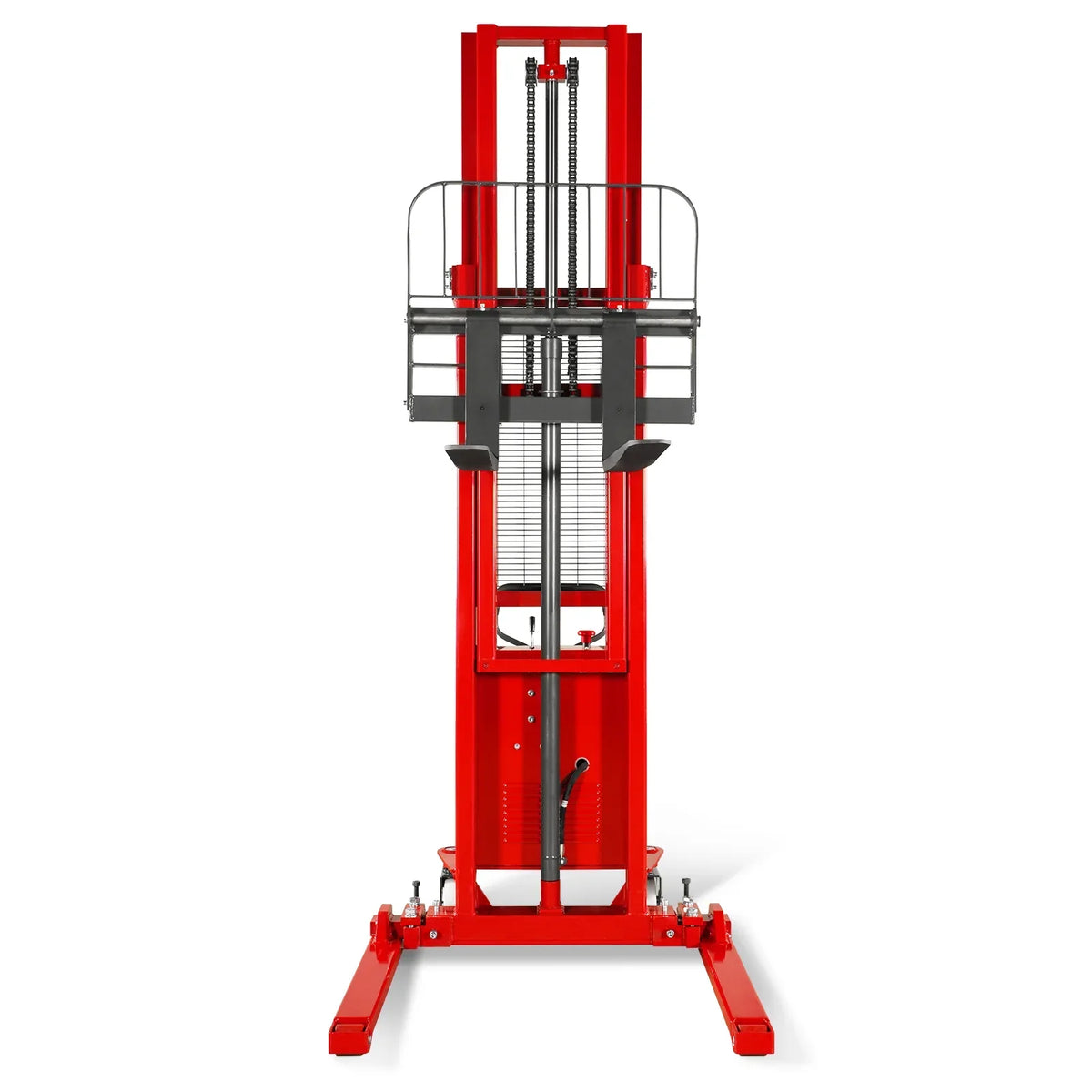 3300lbs Semi-Electric Straddle Stacker,  118" Lift,  Adjustable Legs & Forks,  S33-118S