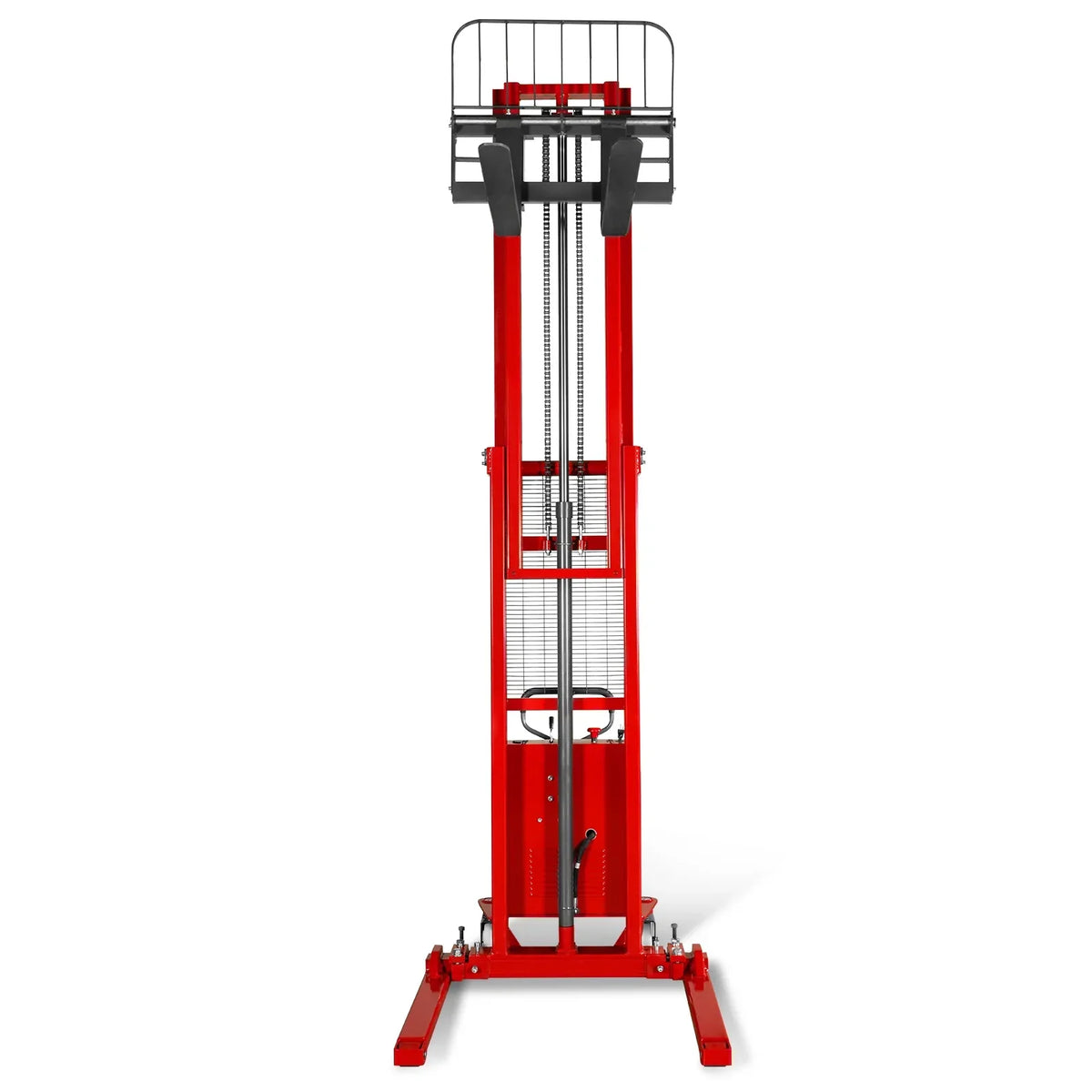3300lbs Semi-Electric Straddle Stacker,  118" Lift,  Adjustable Legs & Forks,  S33-118S