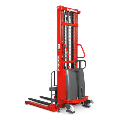 3300lbs Semi-Electric Straddle Stacker,  138" Lift,  Adjustable Legs & Forks,  S33-138S