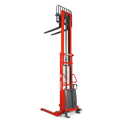 3300lbs Semi-Electric Straddle Stacker,  138" Lift,  Adjustable Legs & Forks,  S33-138S