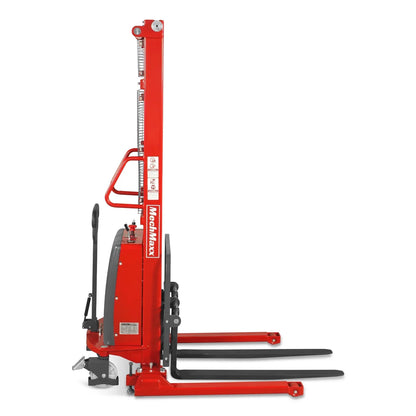3300lbs Semi-Electric Straddle Stacker,  138" Lift,  Adjustable Legs & Forks,  S33-138S