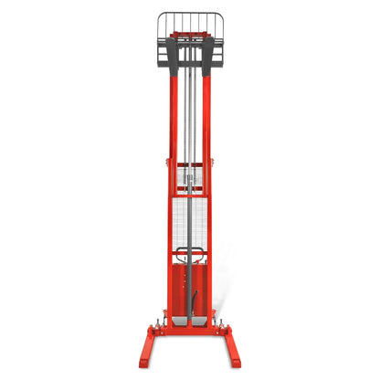 3300lbs Semi-Electric Straddle Stacker,  138" Lift,  Adjustable Legs & Forks,  S33-138S