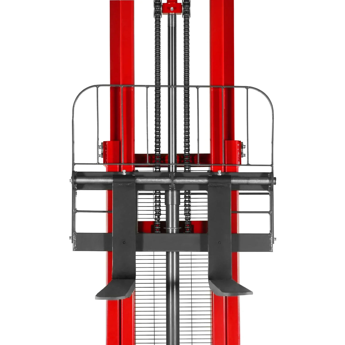 3300lbs Semi-Electric Straddle Stacker,  118" Lift,  Adjustable Legs & Forks,  S33-118S