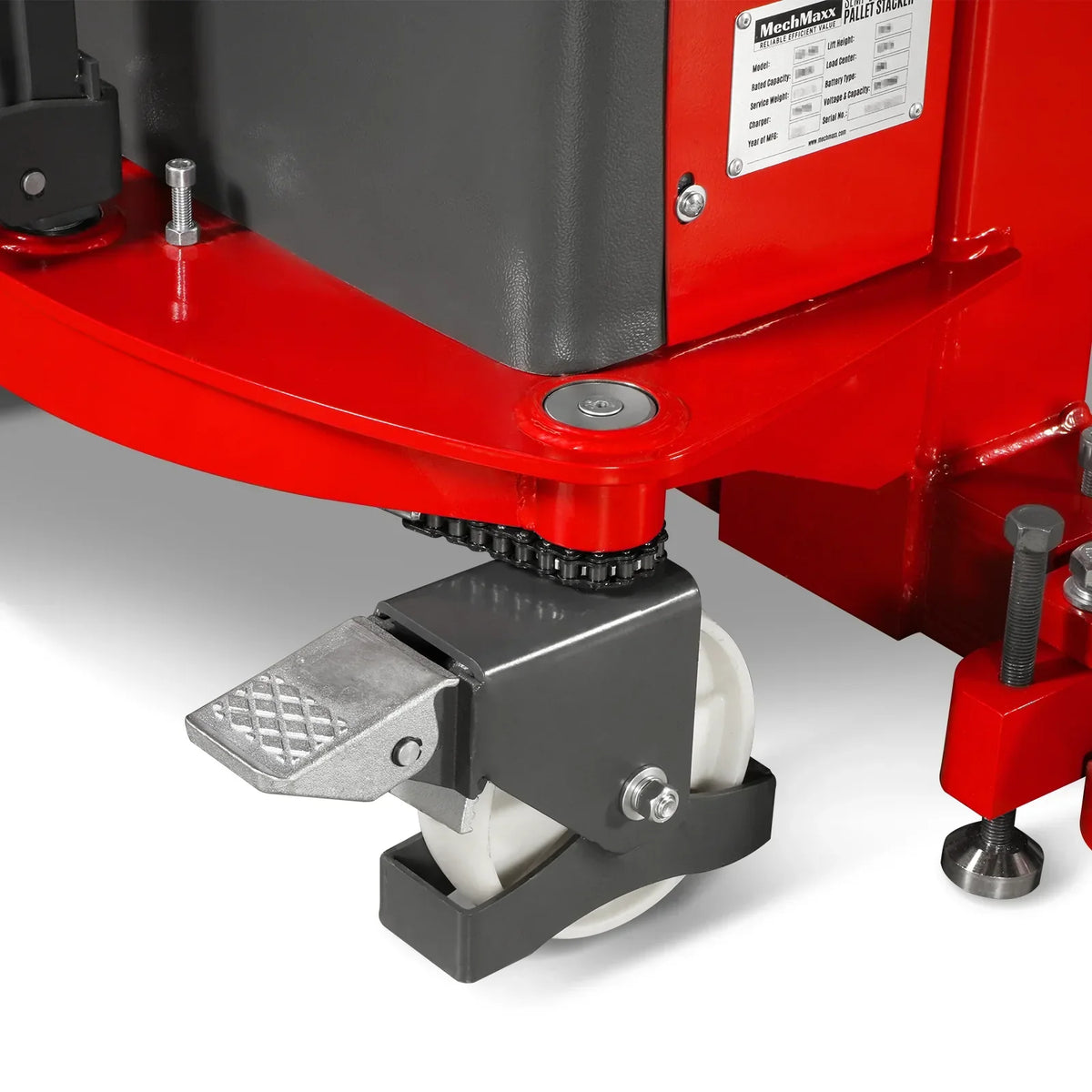 3300lbs Semi-Electric Straddle Stacker,  118" Lift,  Adjustable Legs & Forks,  S33-118S