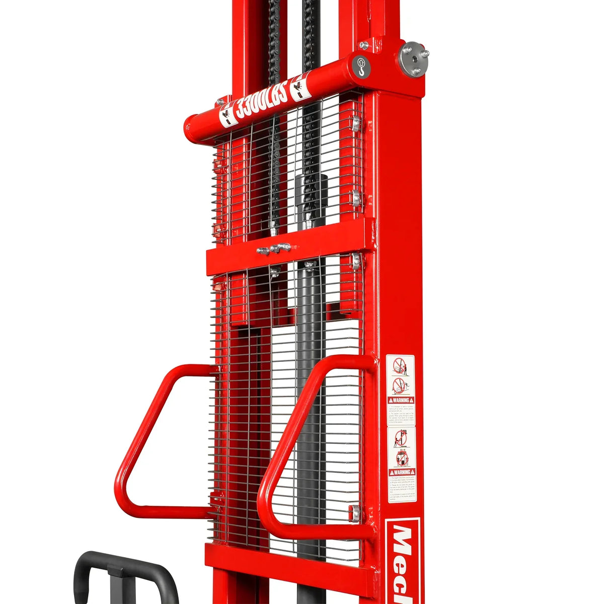 3300lbs Semi-Electric Straddle Stacker,  118" Lift,  Adjustable Legs & Forks,  S33-118S