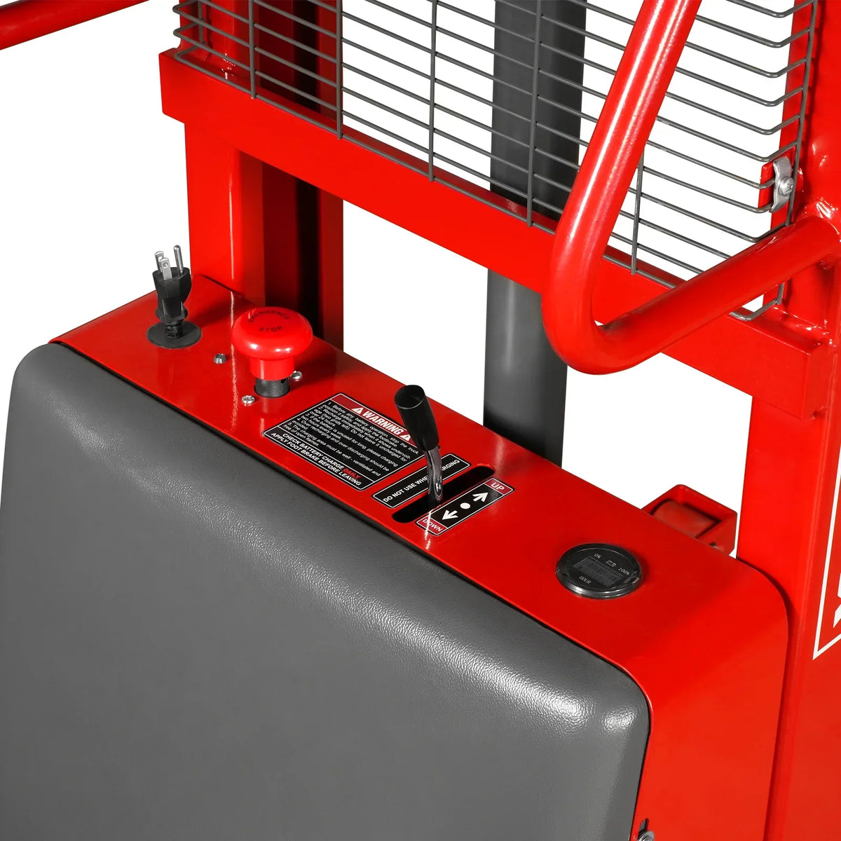 3300lbs Semi-Electric Straddle Stacker,  118" Lift,  Adjustable Legs & Forks,  S33-118S