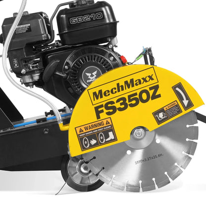 5.8 HP Walk-Behind Concrete Floor Saw, 14 in Blade, 4 in Cutting Depth, FS350Z