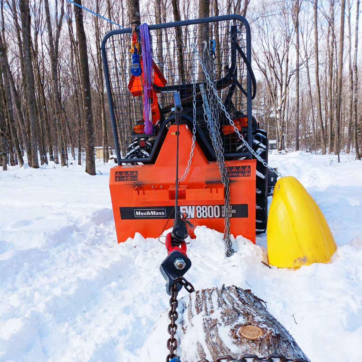 3-Point PTO Stump Grinder & Forestry Log Skidding Winch Bundle, SG24 & FW8800