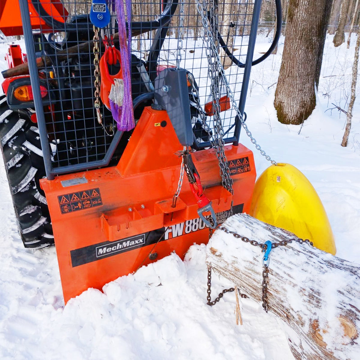 3-Point PTO Stump Grinder & Forestry Log Skidding Winch Bundle, SG24 & FW8800