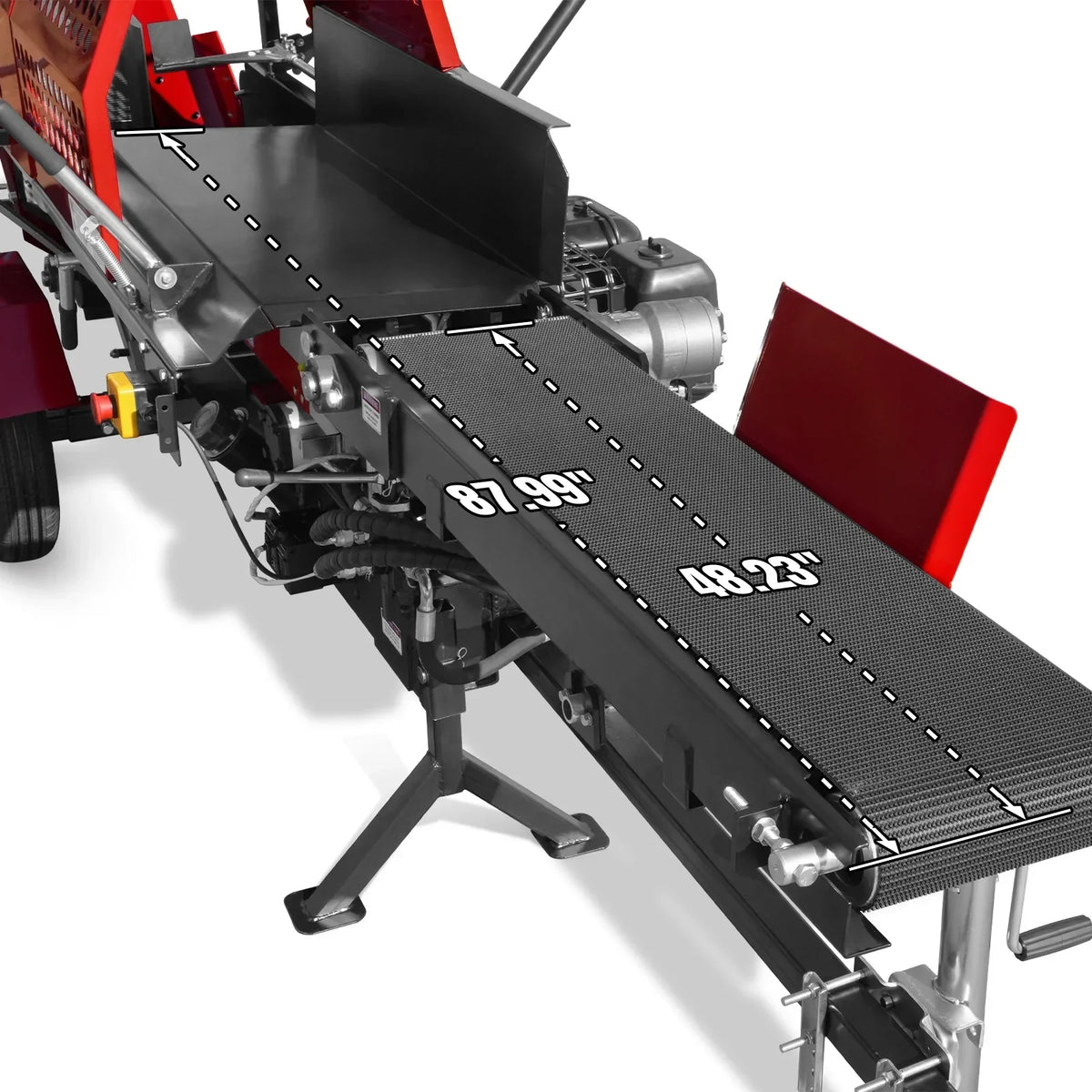 Honda GX390 Engine Firewood Log Splitter Processor with Conveyor,  20ton Splitting Force 22.5" x 15" Log Capacity,  18" Chainsaw,  HLS20