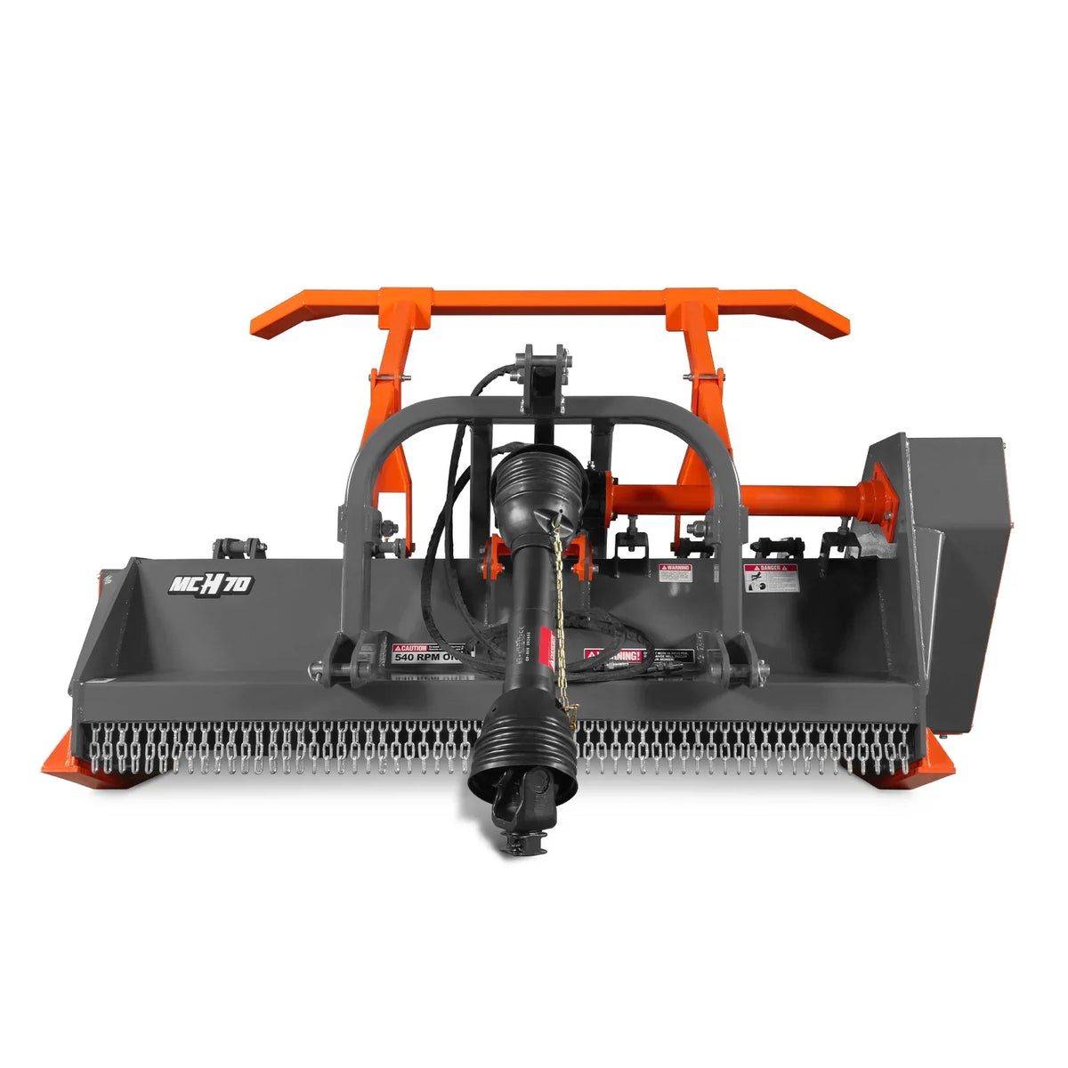 70" PTO Hitch Forestry Brush Mulcher, Cat 2,Tractor Power Recommended 70-110 HP,MC70