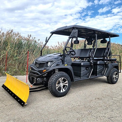 6 Seater Gas Golf Cart GVX Limo EFI Utility Vehicle Six Passenger UTV 2WD/4WD W/PLOW- CAZADOR LIMO 400cc – BLACK