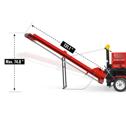 Firewood Log Splitter Processor with Conveyor,  20ton Splitting Force 22.5" x 15" Log Capacity,  18" Chainsaw,  HLS20
