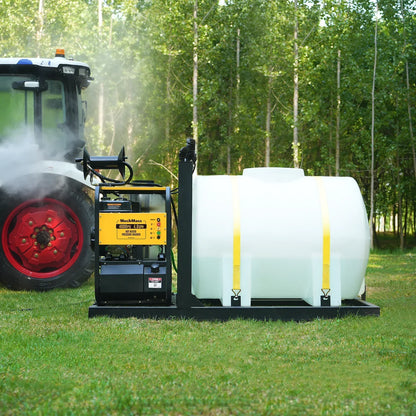 4000 PSI 4 GPM ZONSEN E-Start Engine Hot Water Pressure Washer Skid Mounted with 245 Gal Tank,  HPW40DBT
