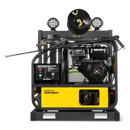 4000 PSI 4 GPM ZONSEN E-Start Engine Hot Water Pressure Washer Skid Mounted with 245 Gal Tank,  HPW40DBT