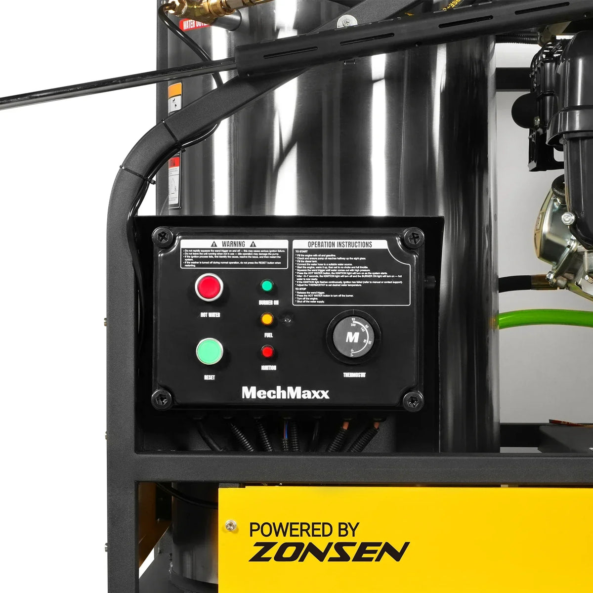4000 PSI 4 GPM ZONSEN E-Start Engine Hot Water Pressure Washer Skid Mounted with 245 Gal Tank,  HPW40DBT