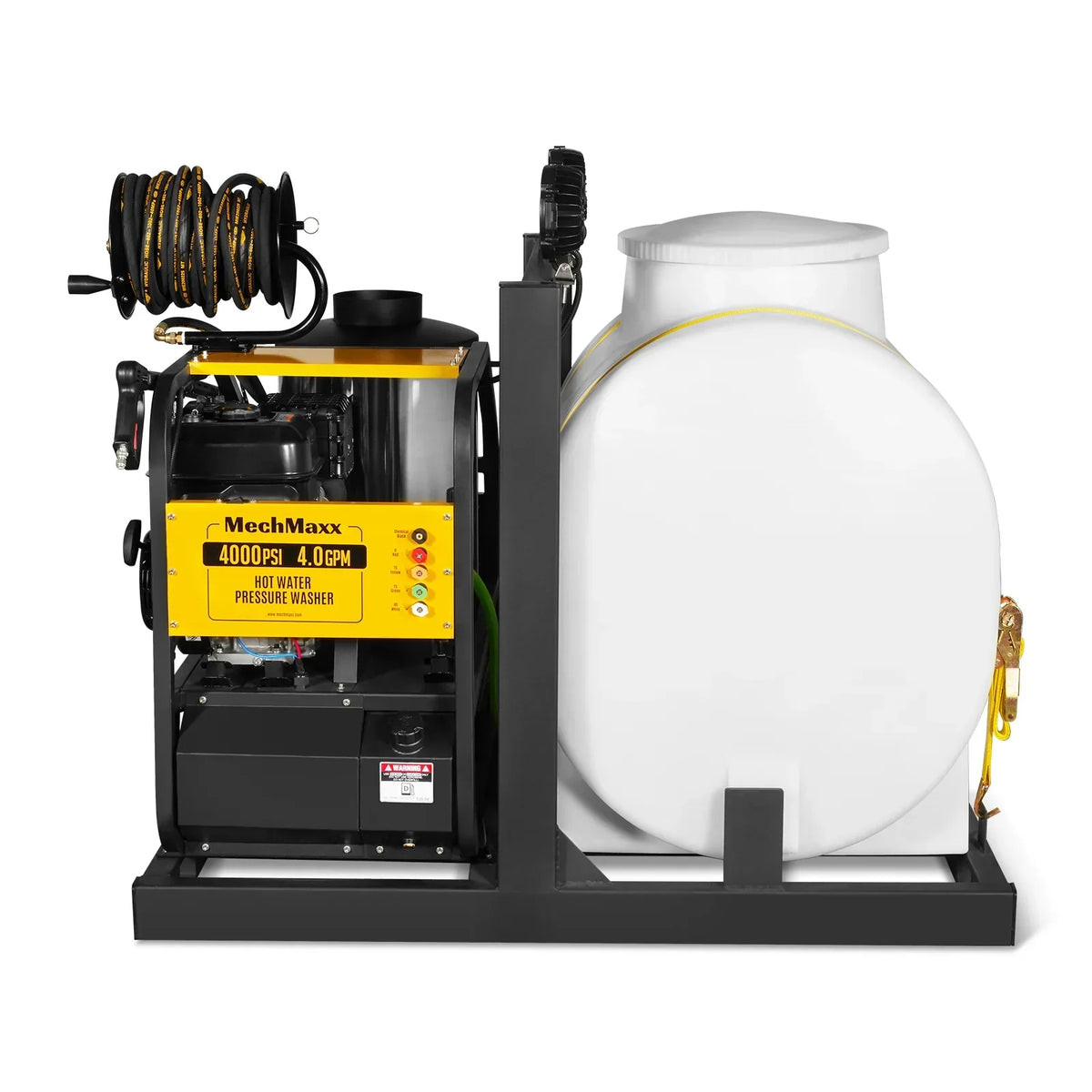 4000 PSI 4 GPM ZONSEN E-Start Engine Hot Water Pressure Washer Skid Mounted with 175 Gal Tank,  HPW40DT