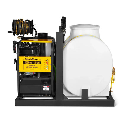 4000 PSI 4 GPM ZONSEN E-Start Engine Hot Water Pressure Washer Skid Mounted with 175 Gal Tank,  HPW40DT