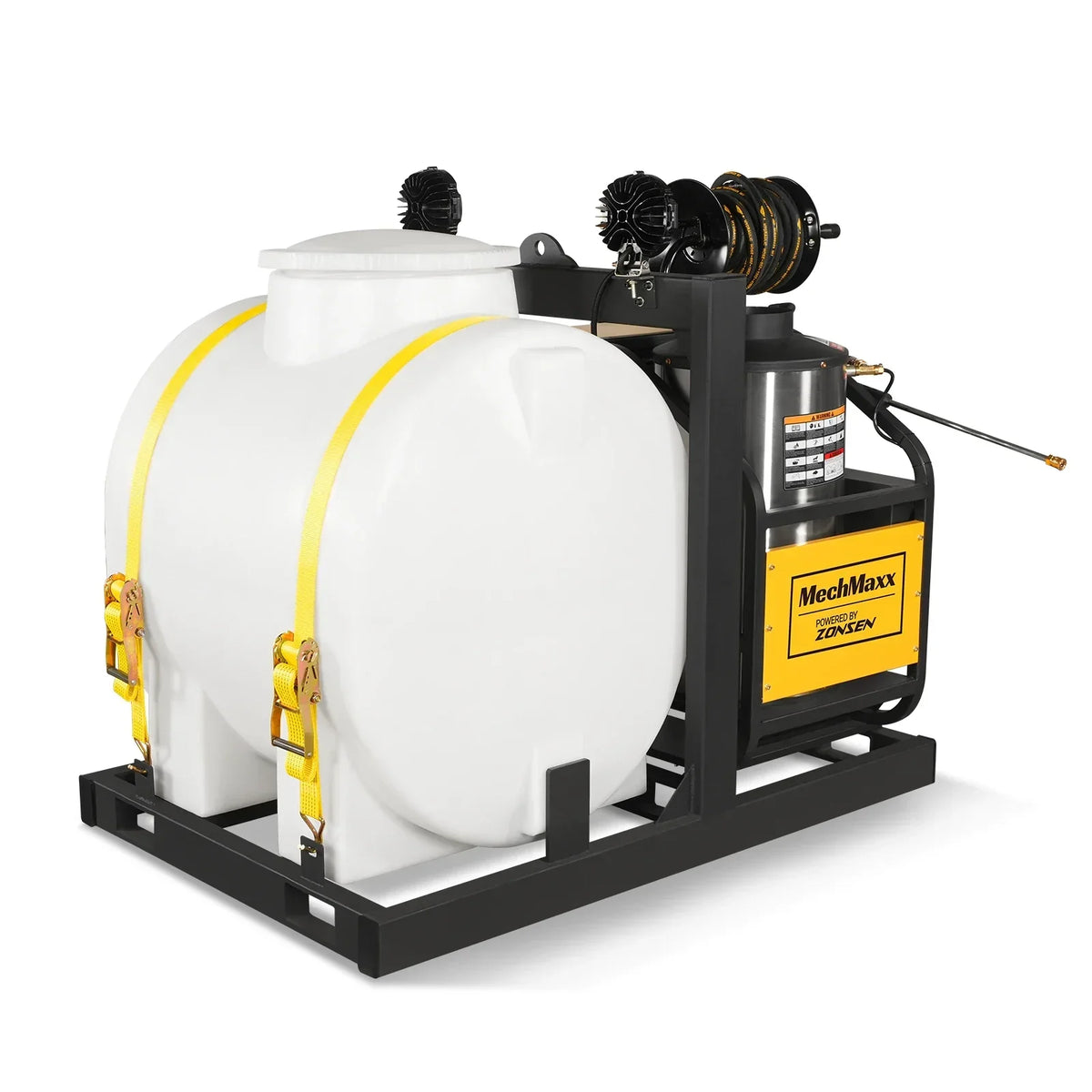 4000 PSI 4 GPM ZONSEN E-Start Engine Hot Water Pressure Washer Skid Mounted with 175 Gal Tank,  HPW40DT
