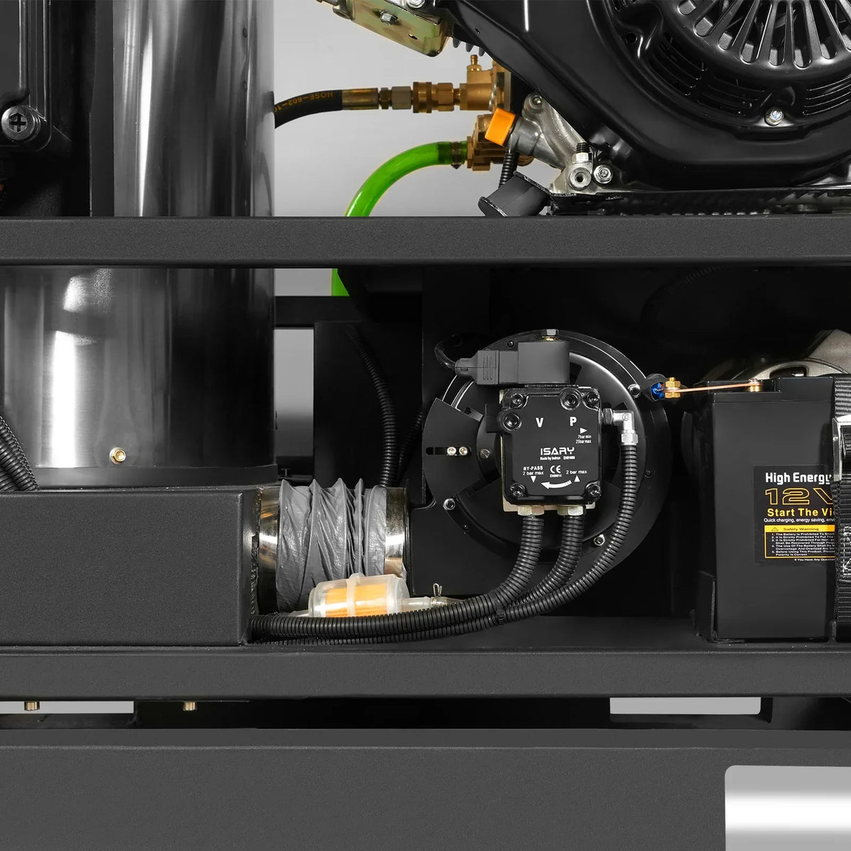 4000 PSI 4 GPM ZONSEN E-Start Engine Hot Water Pressure Washer Skid Mounted with 175 Gal Tank,  HPW40DT