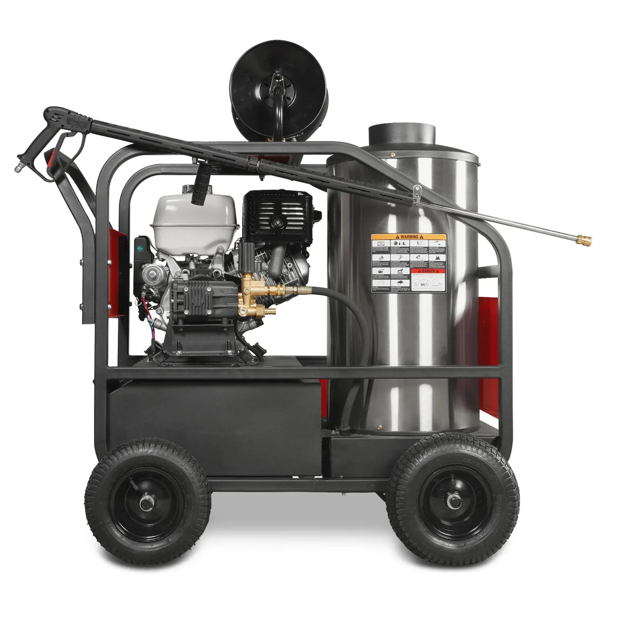 4000 PSI 4 GPM HONDA E-Start Engine Hot Water Pressure Washer with Hose Reel,  HPW40H