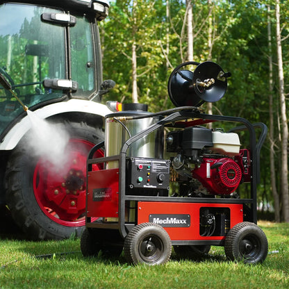 4000 PSI 4 GPM HONDA E-Start Engine Hot Water Pressure Washer with Hose Reel,  HPW40H