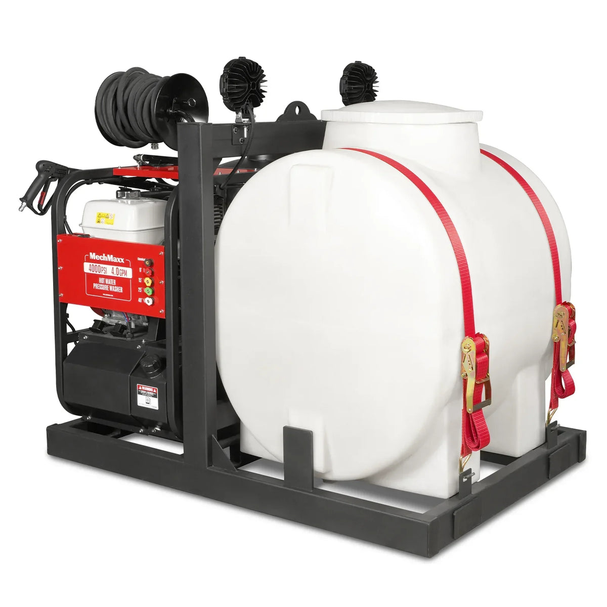 4000 PSI 4 GPM HONDA E-Start Engine Hot Water Pressure Washer Skid Mounted with 175 Gal Tank,  HPW40HT