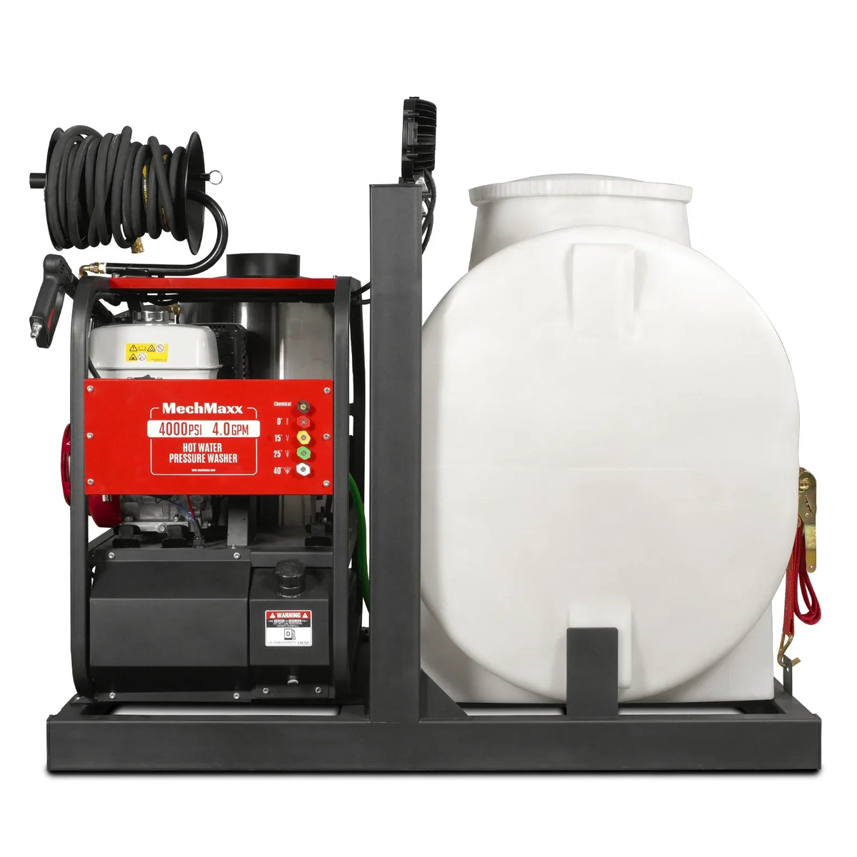 4000 PSI 4 GPM HONDA E-Start Engine Hot Water Pressure Washer Skid Mounted with 175 Gal Tank,  HPW40HT
