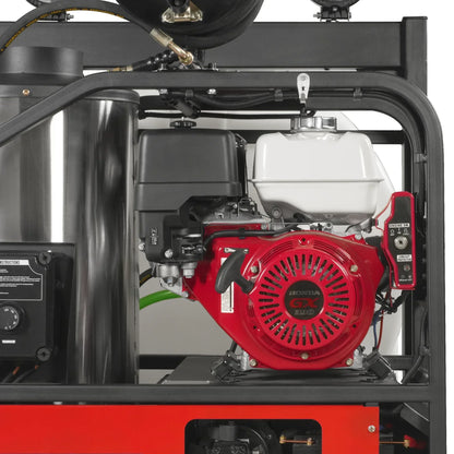 4000 PSI 4 GPM HONDA E-Start Engine Hot Water Pressure Washer Skid Mounted with 175 Gal Tank,  HPW40HT