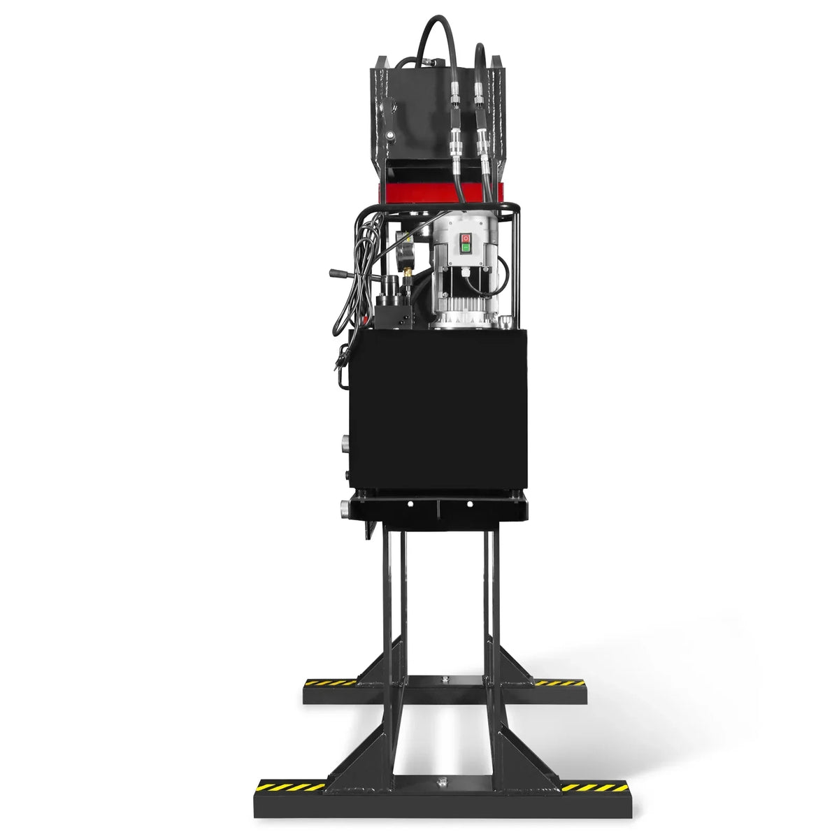 150 Ton H-Frame Electric Hydraulic Shop Press with Double-Acting Cylinder & Chain-Driven Table Lift,  110V Motor,  Fully Welded Steel Frame,  Safety Guard,  HSP150E