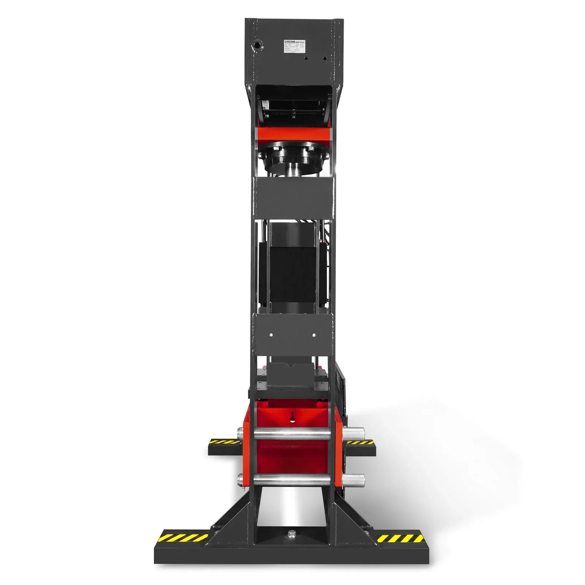 150 Ton H-Frame Electric Hydraulic Shop Press with Double-Acting Cylinder & Chain-Driven Table Lift,  110V Motor,  Fully Welded Steel Frame,  Safety Guard,  HSP150E