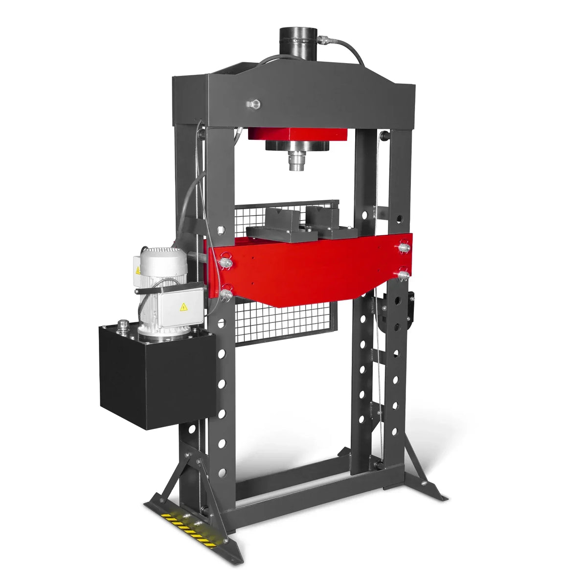 75 Ton H-Frame Electric Hydraulic Shop Press with Hand Winch, 110V Motor, Fully Welded Steel Frame, Safety Guard, HSP75E