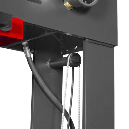 75 Ton H-Frame Electric Hydraulic Shop Press with Hand Winch, 110V Motor, Fully Welded Steel Frame, Safety Guard, HSP75E