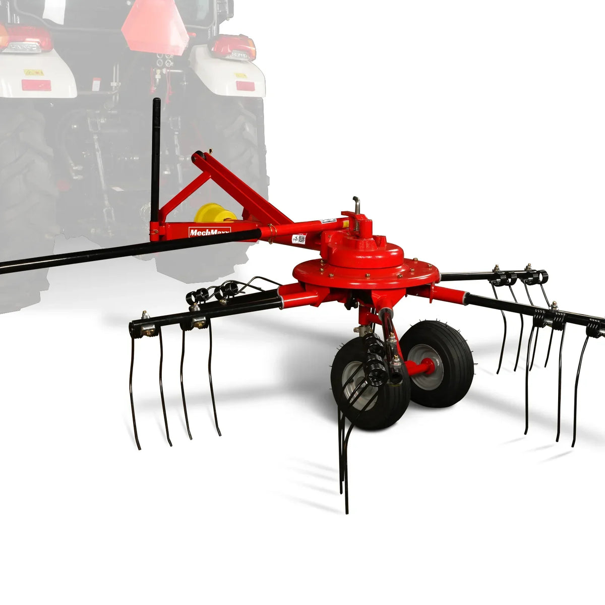 100" Mechmaxx 3-Point Hitch 6 Rotary Pull-Type Hay Rake Tedder ,  15-50Hp ,  HT100